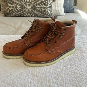 Golden Fox leather steel toe boot
